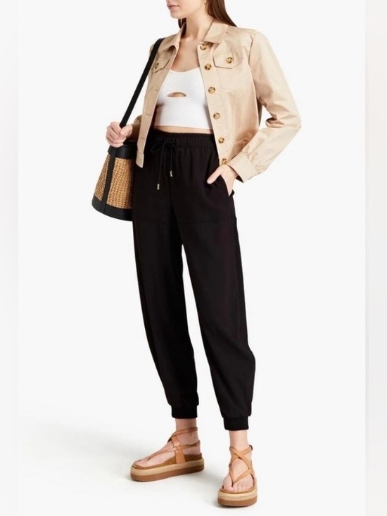 Chloe Pants - New Chloe Crepe Track Pants - Black FR SZ 44/ US SZ 12.